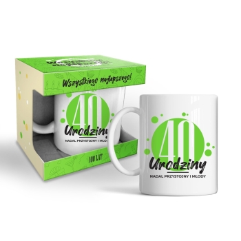 Kubek Happy day zielony - 40 urodziny